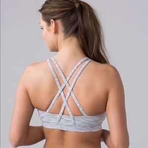 White heathered energy bra lululemon